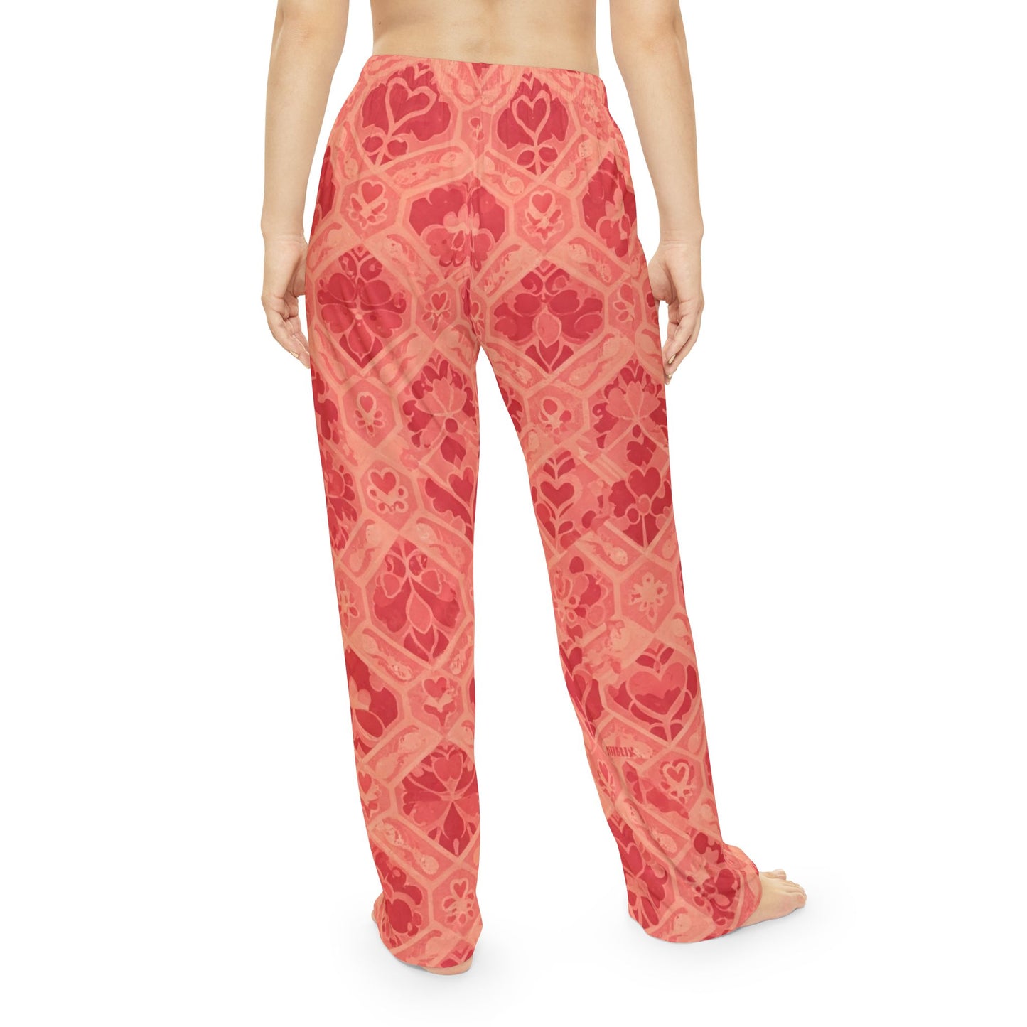 Pink Hearts and Flowers Women's Pajama Pants