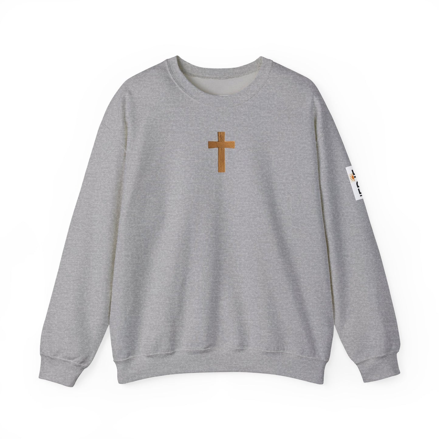 Christian Cathedral Sweatshirt with Wooden Cross Design