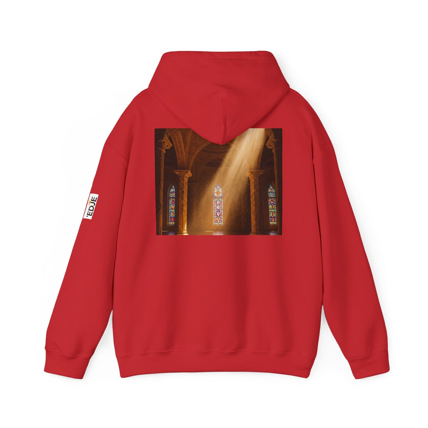 Christian Cathedral Hoodie Sweatshirt - Stained Glass Design