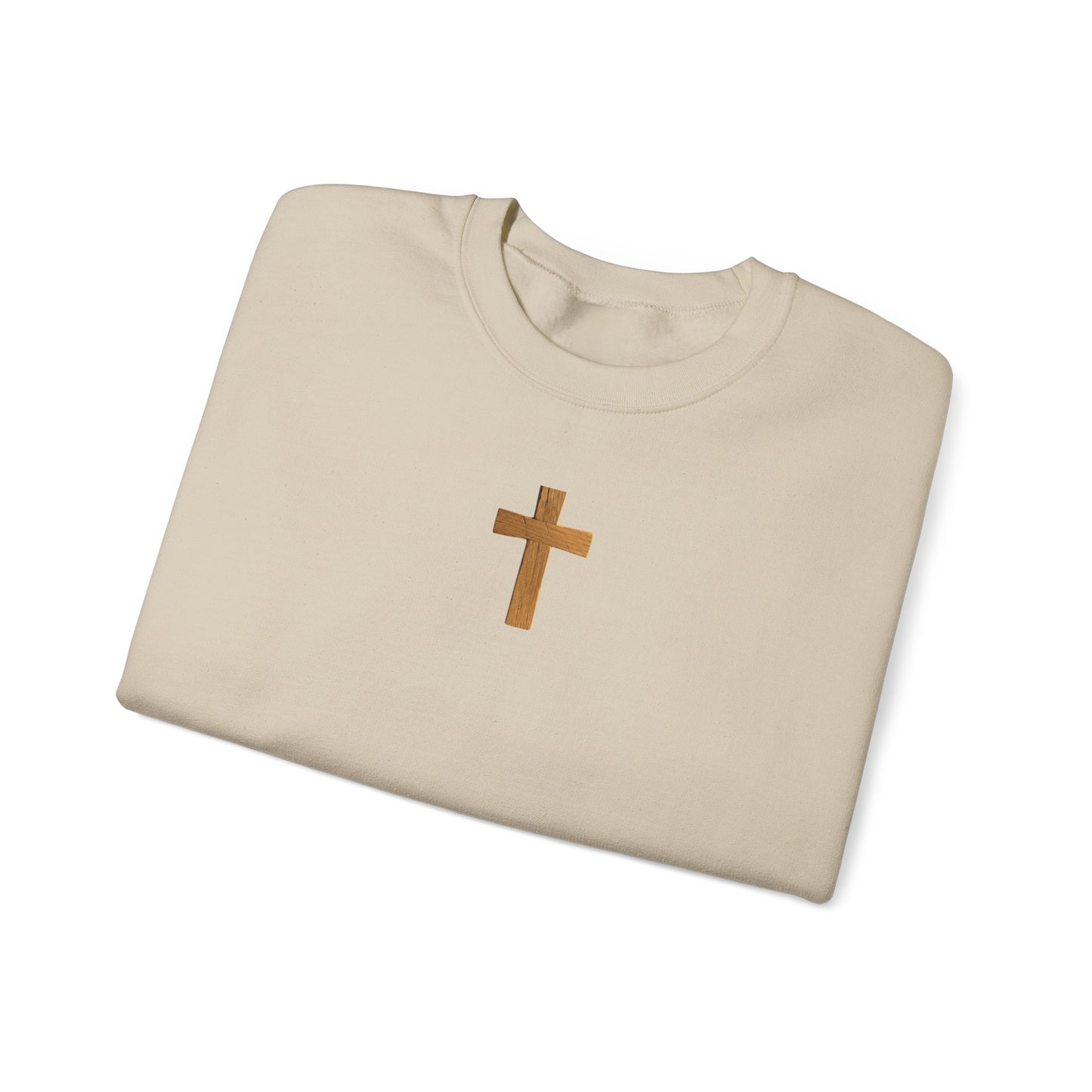 Christian Cathedral Sweatshirt with Wooden Cross Design