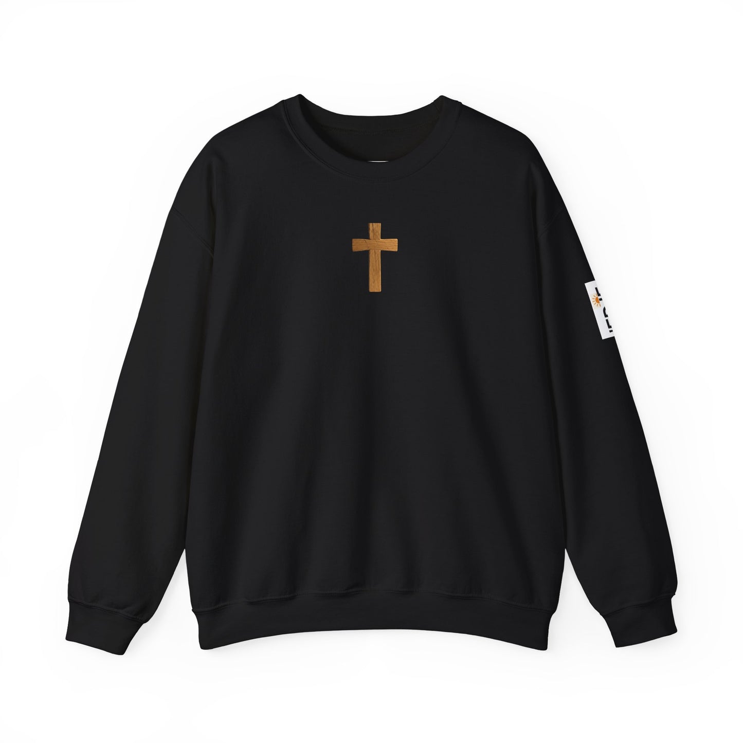 Christian Cathedral Sweatshirt with Wooden Cross Design