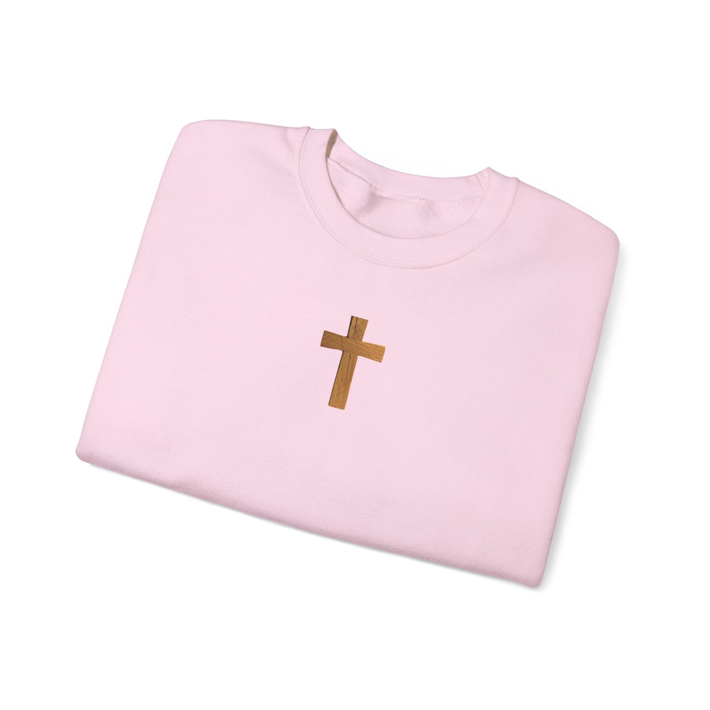 Christian Cathedral Sweatshirt with Wooden Cross Design