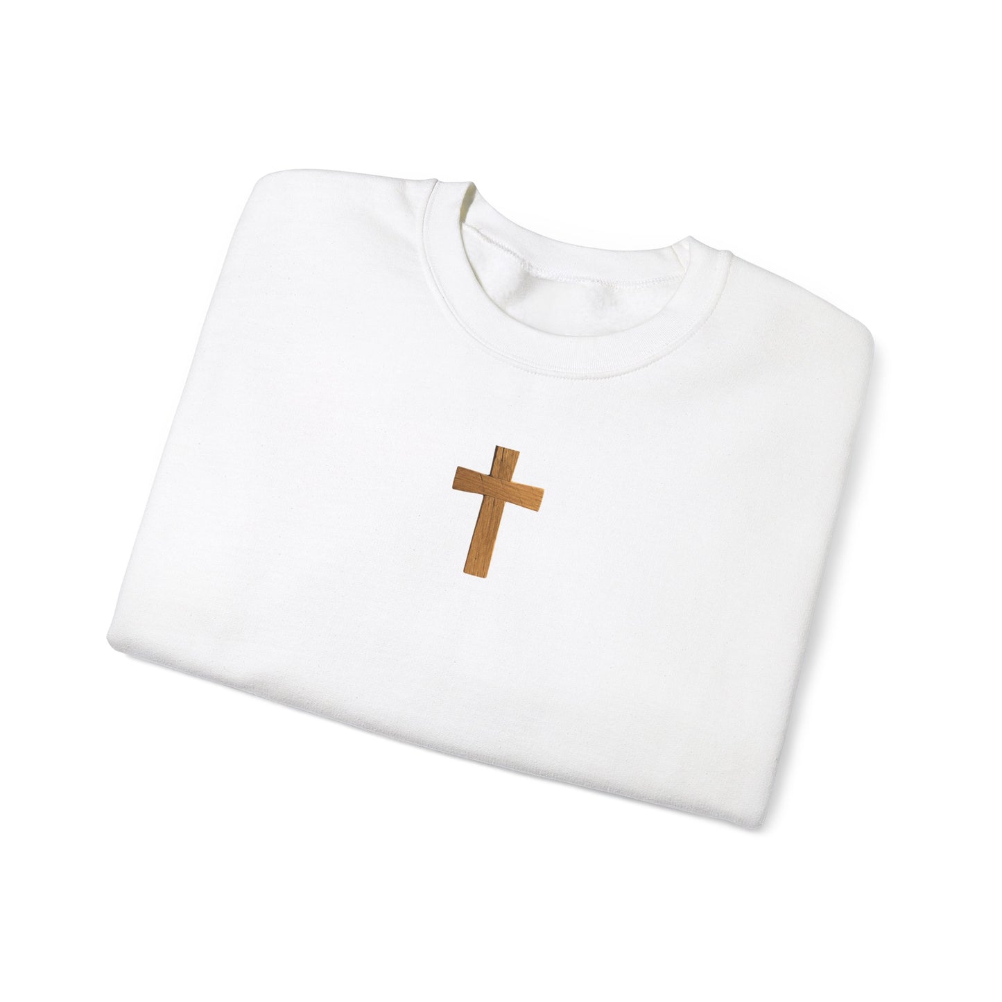 Christian Cathedral Sweatshirt with Wooden Cross Design