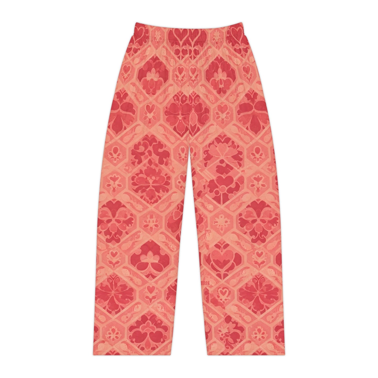 Pink Hearts and Flowers Women's Pajama Pants