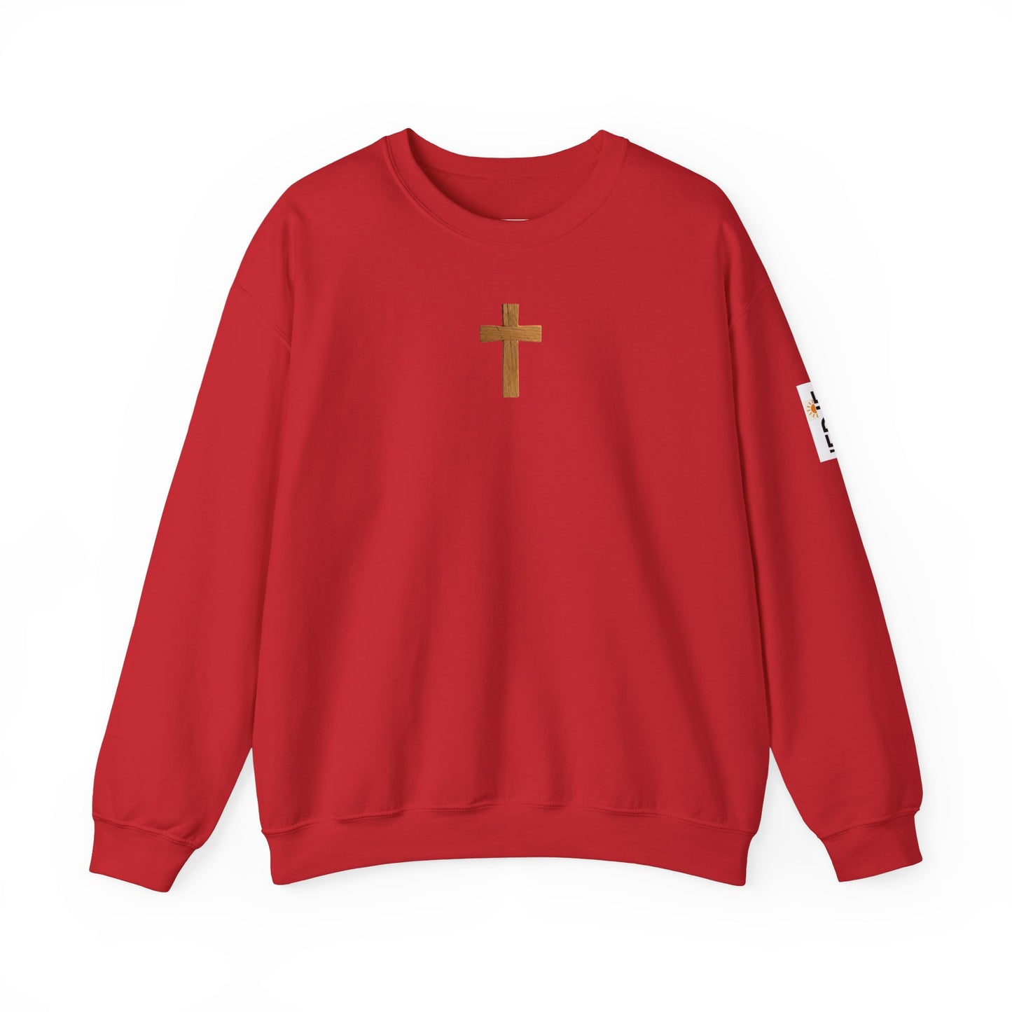 Christian Cathedral Sweatshirt with Wooden Cross Design