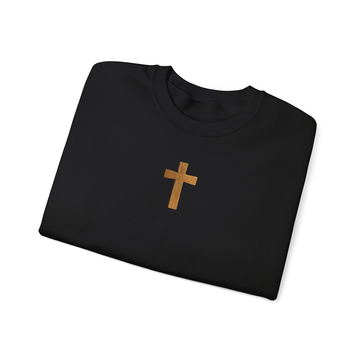 Christian Cathedral Sweatshirt with Wooden Cross Design