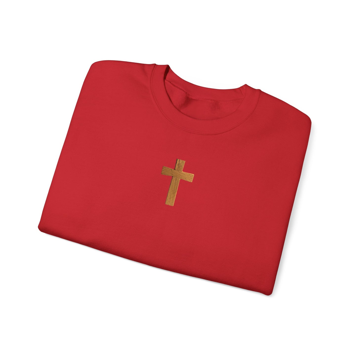 Christian Cathedral Sweatshirt with Wooden Cross Design