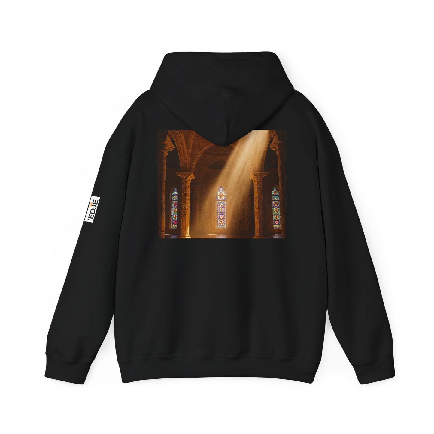 Christian Cathedral Hoodie Sweatshirt - Stained Glass Design