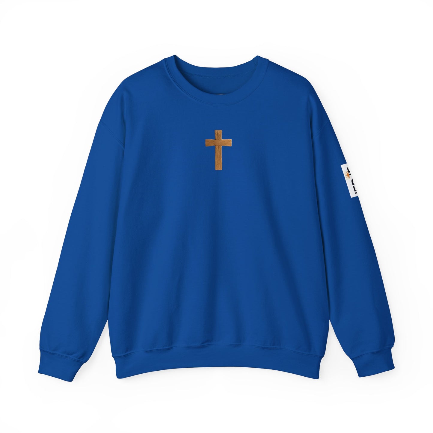 Christian Cathedral Sweatshirt with Wooden Cross Design