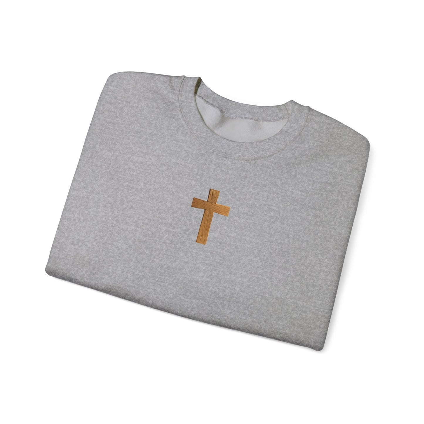 Christian Cathedral Sweatshirt with Wooden Cross Design